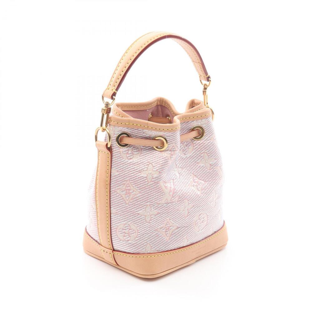 Louis Vuitton Leather Brown Jacquard Handbag Monogram Pink Laminated